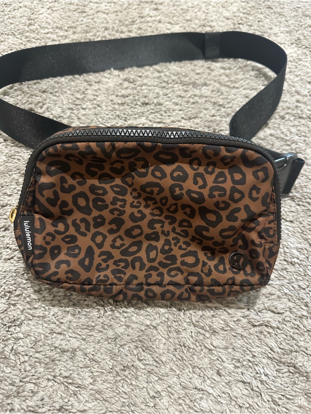 lululemon athletica Leopard Print Brown Crossbody Belt Bag